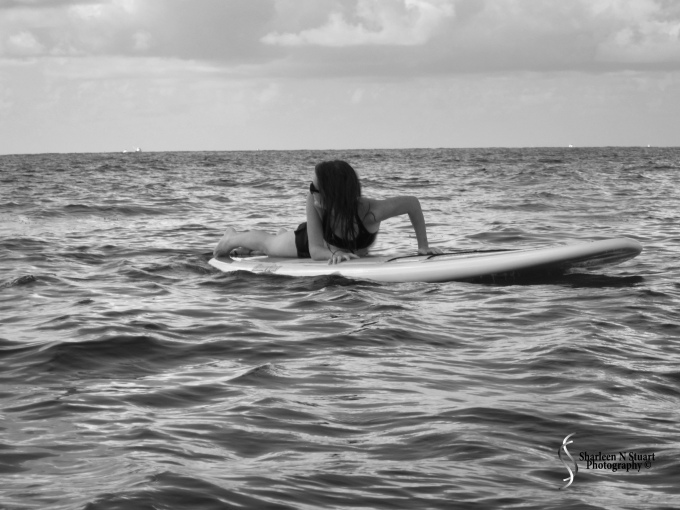 Smooth waves with a paddle board as a surf board